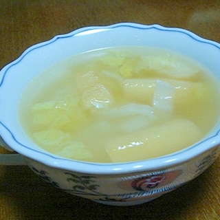 白菜とうすあげの中華スープ